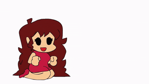 a cartoon of a girl and a person holding a gift