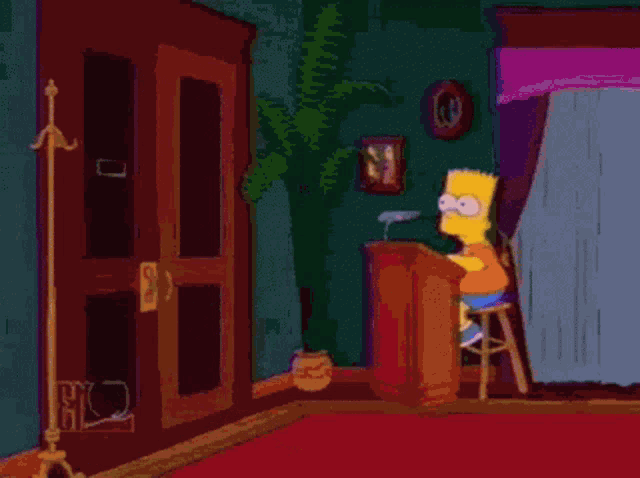 a cartoon of homer simpson standing in a doorway