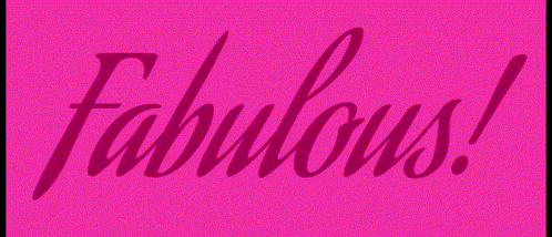 a pink sign that says fabulous on a purple background