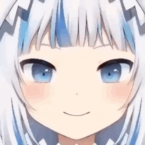 a close up of a girl 's face with blue eyes and white hair making a funny face .