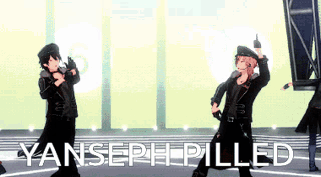 a video of a group of people dancing with the words yanseph pilled