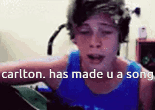 carlton has made u a song written on a picture of a boy