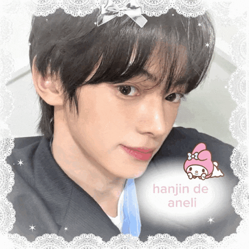 a picture of hanjin de aneli with a picture of my melody in the background