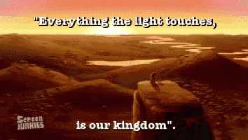 a screen shows a scene from the movie the lion king