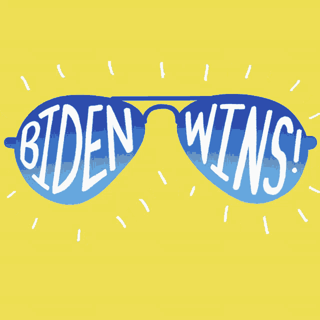 a pair of sunglasses that say biden wins