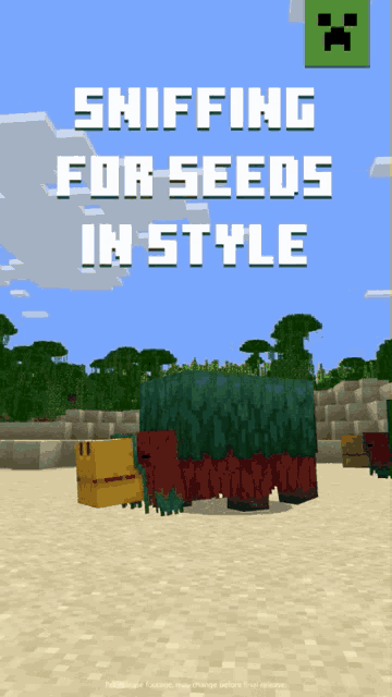 a poster for sniffing for seeds in style with a creeper on top