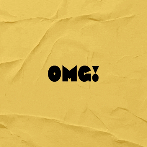 a poster that says oh my god in red letters on a yellow background