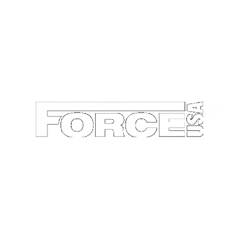 a black and white drawing of the force usa logo .