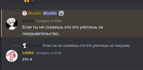 a screenshot of a conversation between lesko and someone else
