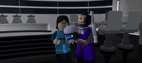 two lego figures are standing next to each other with one wearing a helmet that says ' captain rex ' on it