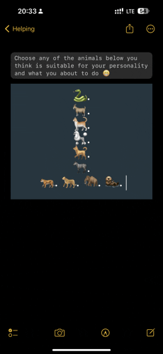 a screenshot of a helping page on a phone with a snake on it