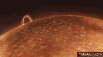 an animated image of the sun with a makeagif.com link