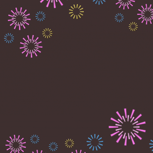 arabic writing on a brown background with colorful fireworks around it