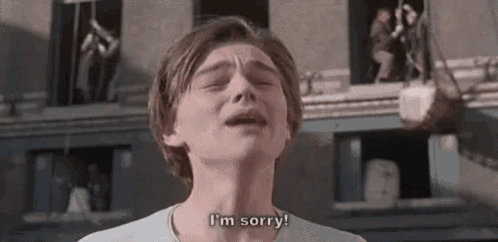 a young man is crying and says `` i 'm sorry '' .