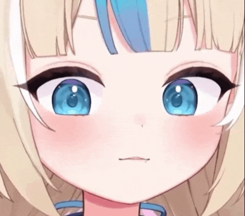 a close up of a cartoon character 's face with blue eyes .