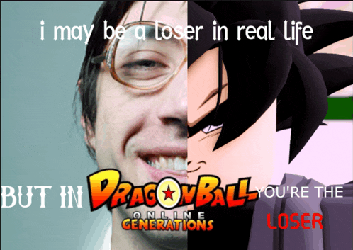 a poster for dragon ball online generations shows a man and a character