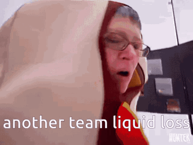 a man with glasses and a hoodie says another team liquid loss hunter