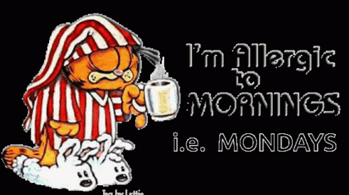 Garfield Im Allergic To Morning GIF - Garfield Im Allergic To Morning Ie Mondays GIFs