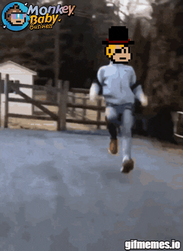 a monkey baby business animated gif of a person running