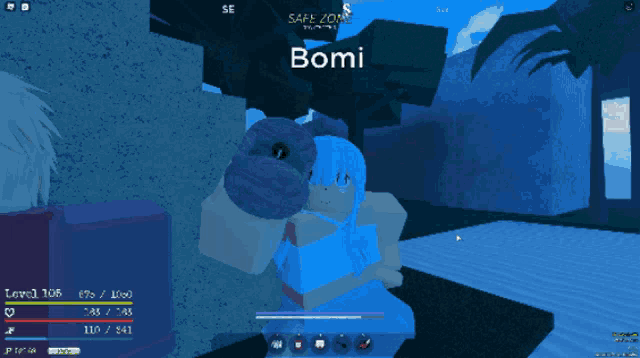 a screenshot of a video game with the name bomi