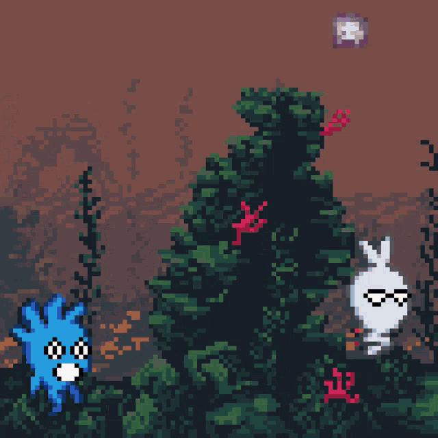 a pixel art of a sonic the hedgehog and a purple ghost with the words " new discord "