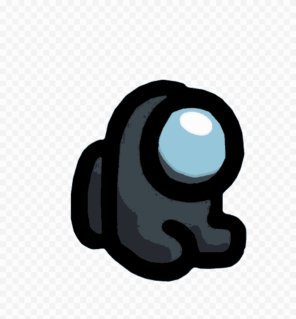 a black among us character with a blue circle in the middle