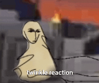 a cartoon drawing of a ghost with the words `` twinkle reaction '' written on it .