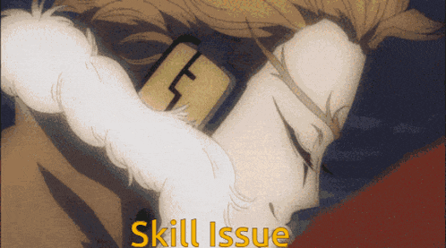a close up of a person 's arm with the words skill issue written on the bottom