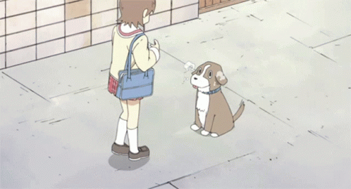 Nichijou Dog Pet GIF - Nichijou Dog Pet Dog Bite GIFs