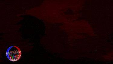 a silhouette of a sonic the hedgehog against a red background