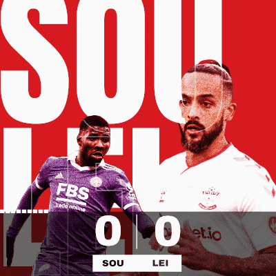 two soccer players on a red background with the score sou lei