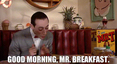 Pee Wee Herman Good Morning Mr Breakfast GIF