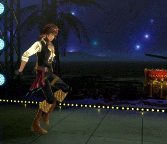 a man in a pirate costume is dancing on a stage