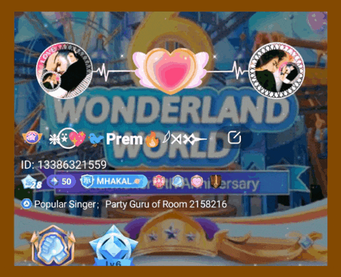 a screenshot of a video game with the words wonderland world written on it
