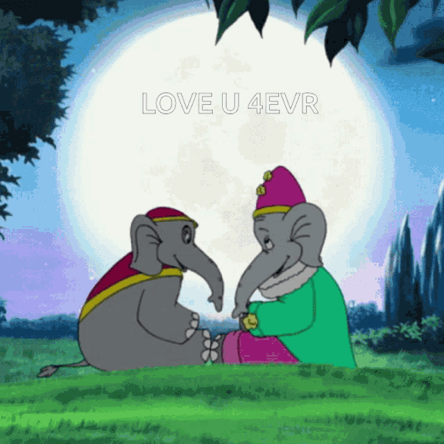 Love U4evr Couple GIF - Love U4evr Couple Elephant GIFs