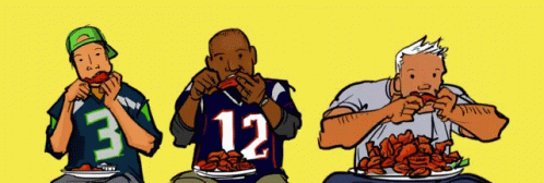 Super Bowl Party Eating GIF - Super Bowl Party Eating Wings GIFs