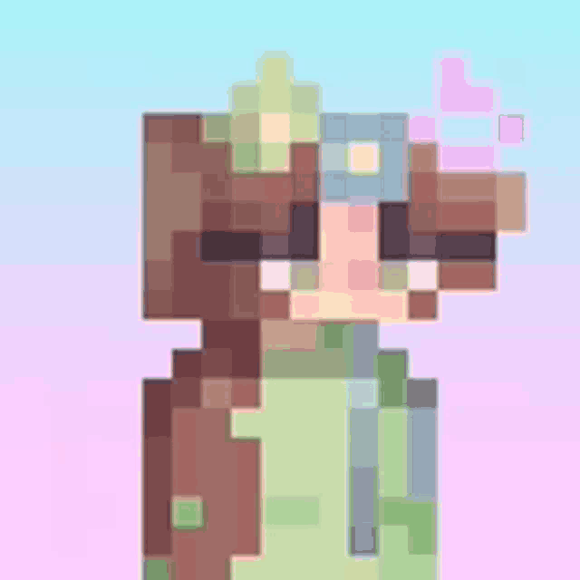 a pixel art drawing of a girl wearing sunglasses and a flower in her hair .