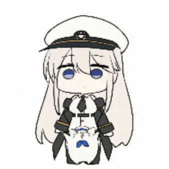 a cartoon of a girl wearing a captain 's hat and holding a toy in her hands .