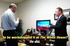 Jon Stewart Workshopped It At The White House GIF - Jon Stewart Workshopped It At The White House Obama GIFs