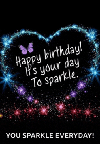 a birthday card that says happy birthday it 's your day to sparkle you sparkle every day