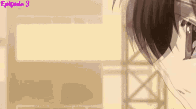 a close up of a girl 's face with the words episode 3 written above her