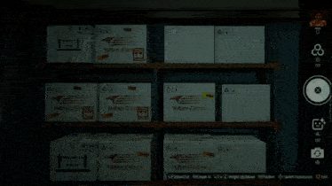 a bunch of vulture express boxes are stacked on a shelf