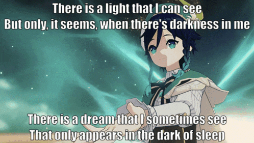 a cartoon character with the words there is a light that i can see