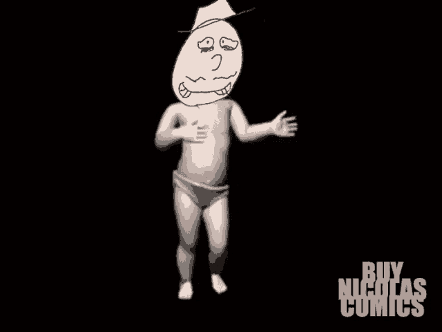 a picture of a baby with a cartoon face and the words buy nicholas comics below it