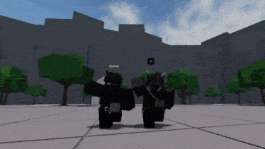 two roblox characters are standing next to each other and one has the name bunny on his head