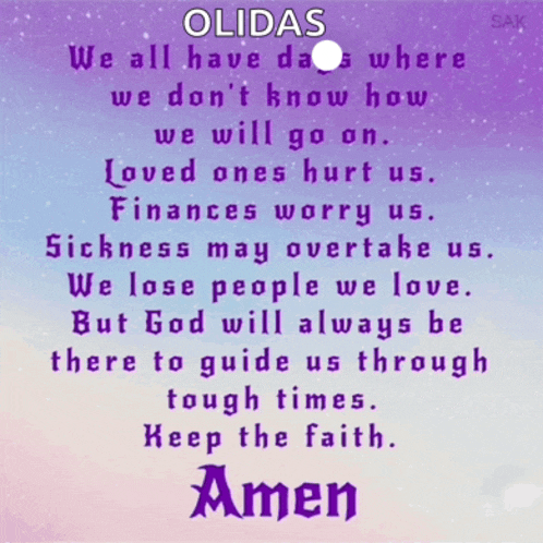 a purple and blue poster that says amen