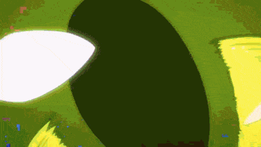 a green and yellow background with a white light in the middle