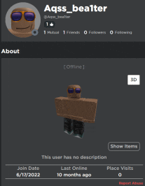 a screenshot of aqss_beater 's account on roblox
