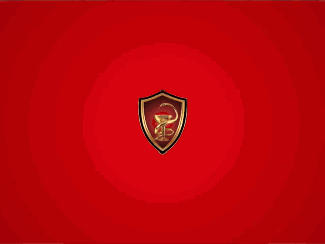 a crowd of people are gathered in front of a shield with the words welcome to on it