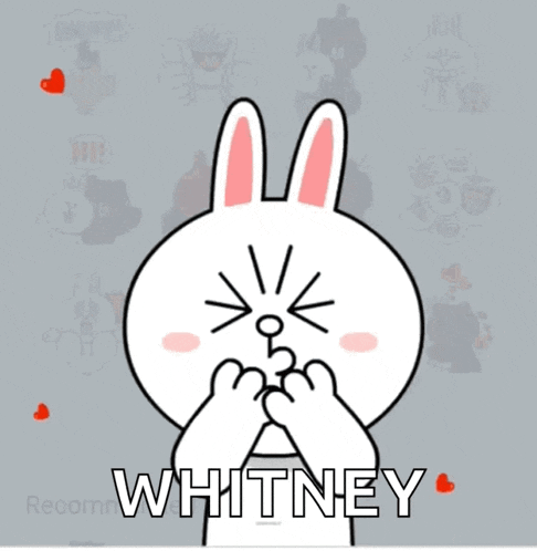 a cartoon bunny with the name whitney written on the bottom